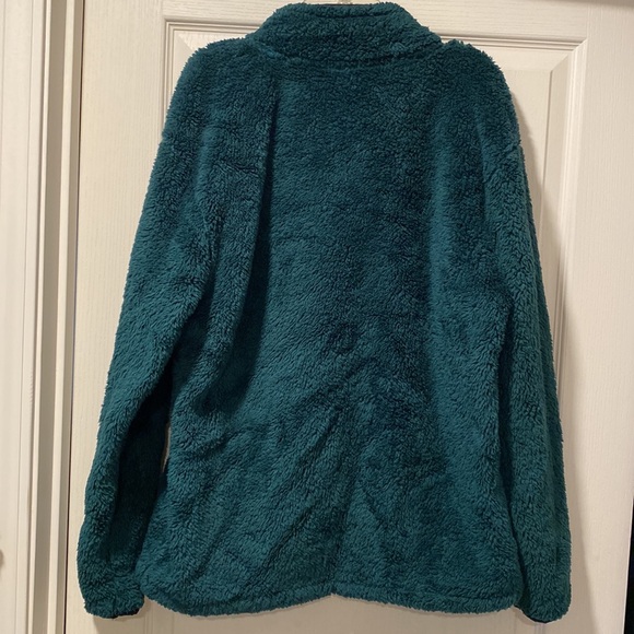 NWOT Victoria’s Secret PINK M Green Teddy Fleece Pullover - Picture 7 of 8